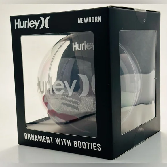 Hurley newborn 1 pair of booties in ornament shark design size 0-6M new in box - Picture 6 of 7